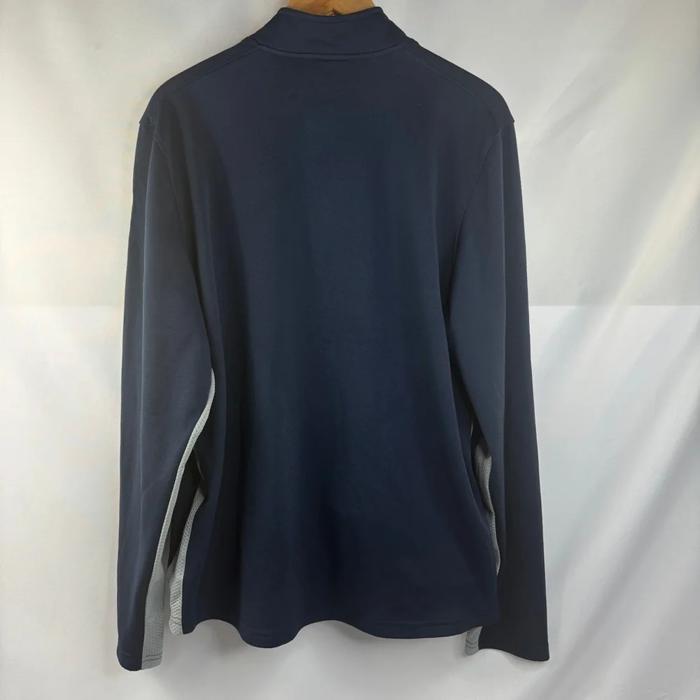 Alo Coolfit Mens Track Jacket Full Zip Navy Blue Gray Size Large - Picture 2 of 12